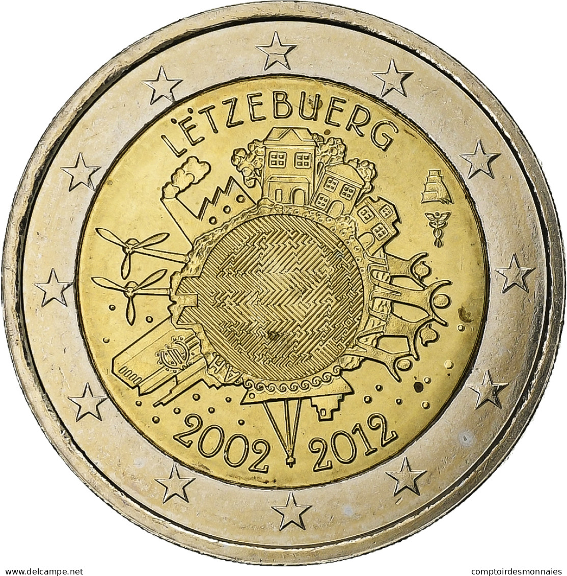 Luxembourg, 2 Euro, €uro 2002-2012, 2012, SPL+, Bimétallique - Luxemburgo