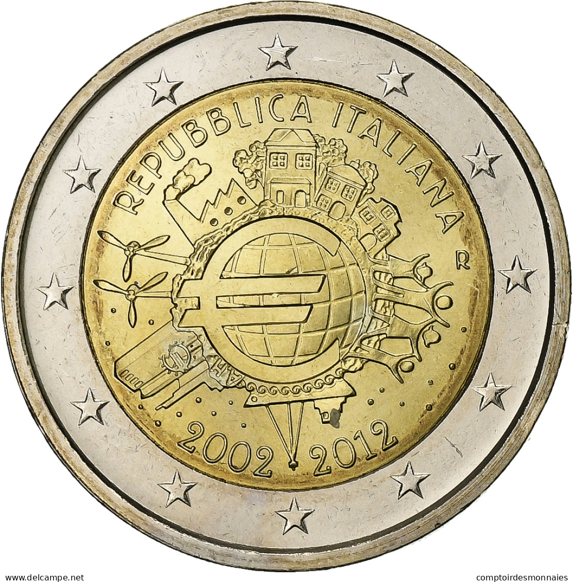 Italie, 2 Euro, €uro 2002-2012, 2012, Roma, SPL+, Bimétallique - Italia