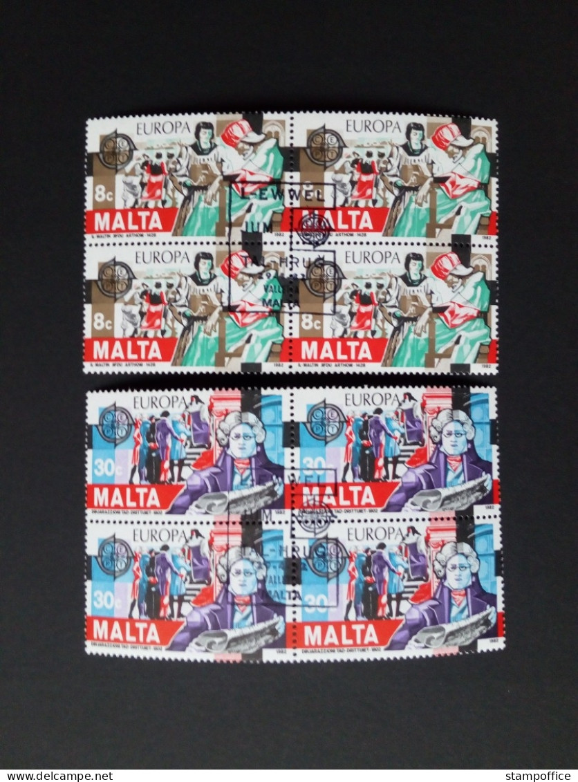 MALTA MI-NR. 661-662 GESTEMPELT(USED) 4er BLOCK EUROPA 1982 HISTORISCHE EREIGNISSE - 1982