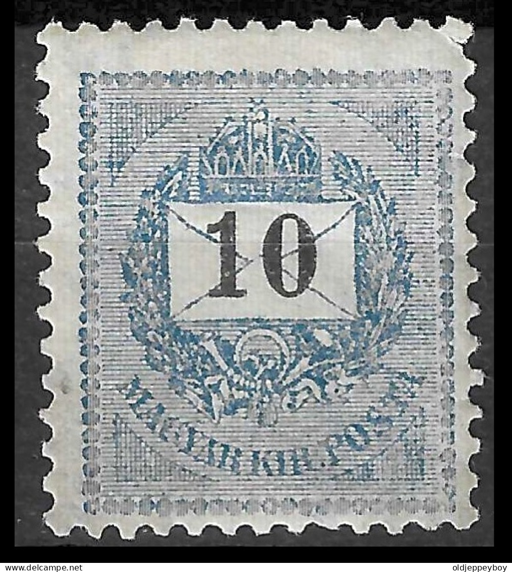 HONGRIE - HUNGARY - UNGARN / 1888 Typo. Perf. 12 X 11 1/2 WMK 135 CROWN IN CIRCLE MLH SCOTT 40b FULL GUM  10Kr + Value - Unused Stamps