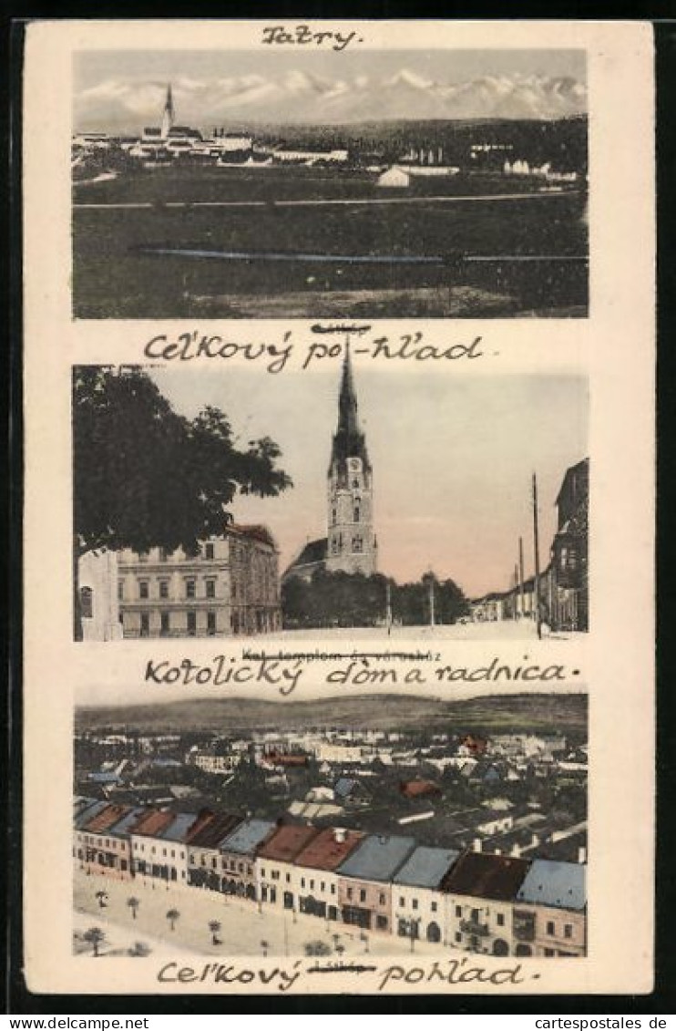 AK Iglo-Füred, Tatry, Látkép, Kath. Templom és Városház  - Slovaquie