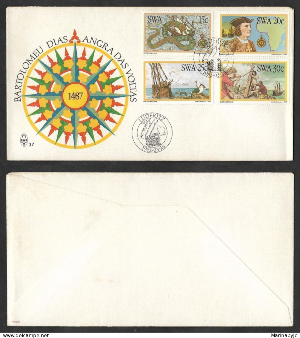 SD)1982 SOUTHWEST AFRICAN  FIRST DAY COVER, COMPLETE SERIES BOATS, DISCOVERY OF THE COAST OF SOUTHWEST AFRICAN BY BARTOL - Autres - Afrique