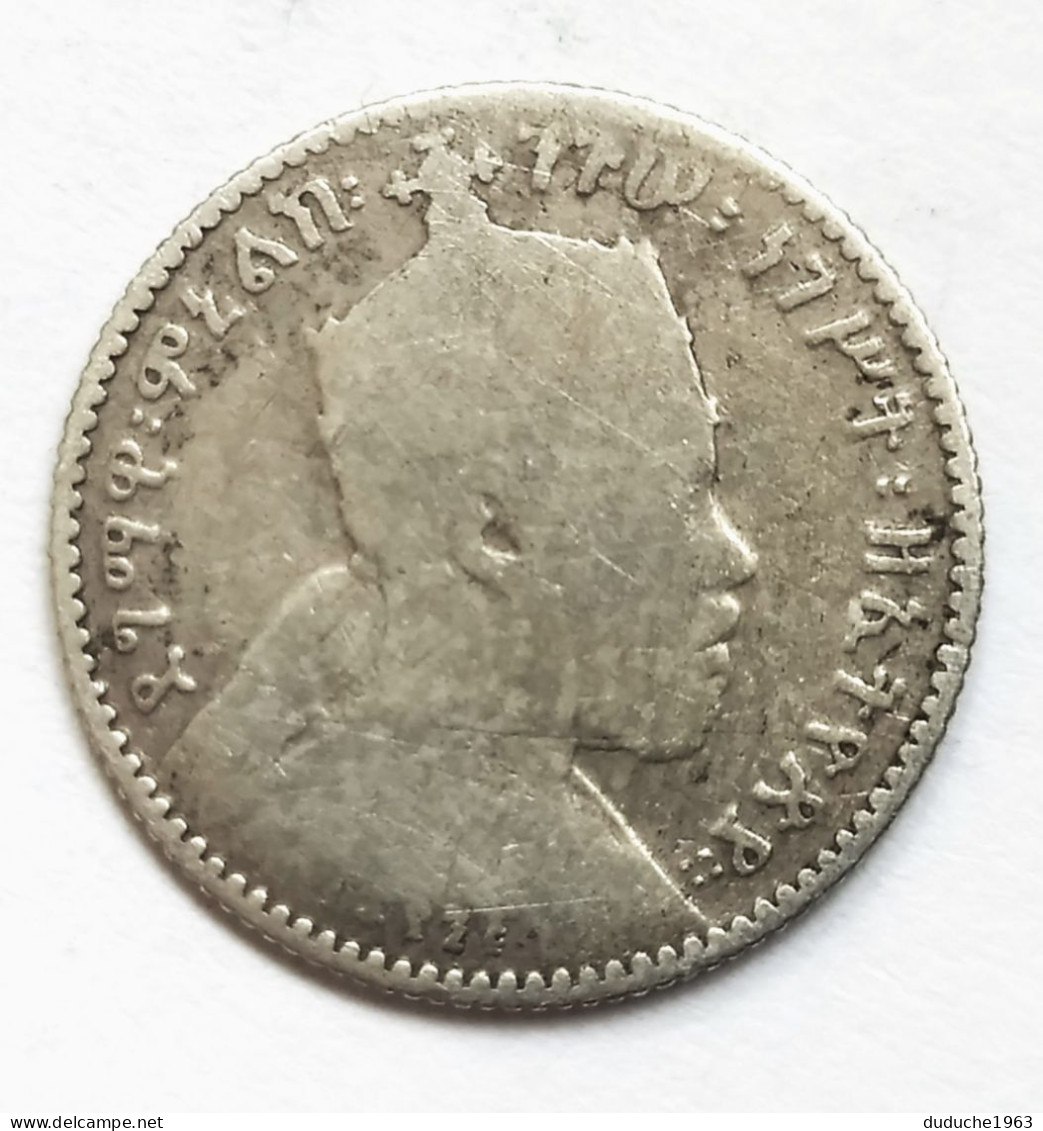 Ethiopie - 1 Gersh Menelik II Argent 1891 - Etiopía