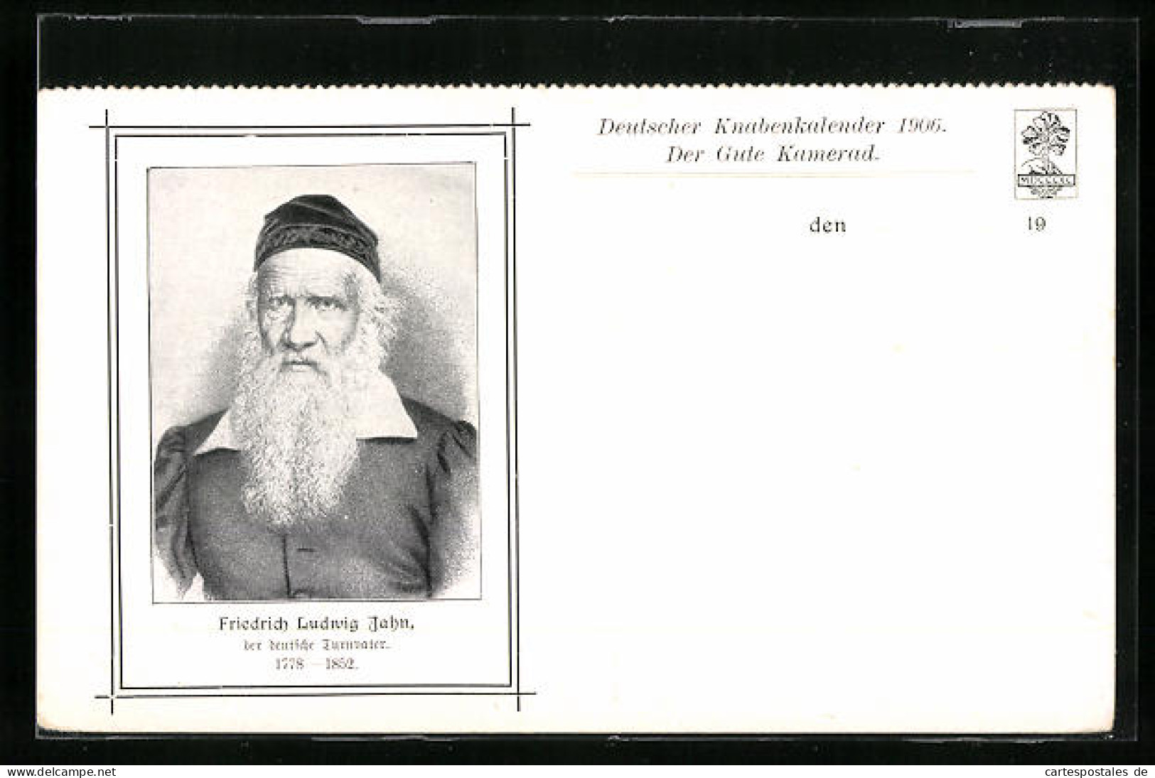 AK Porträt Von Turnvater Jahn Im Deutschen Knabenkalender 1906  - Sportler