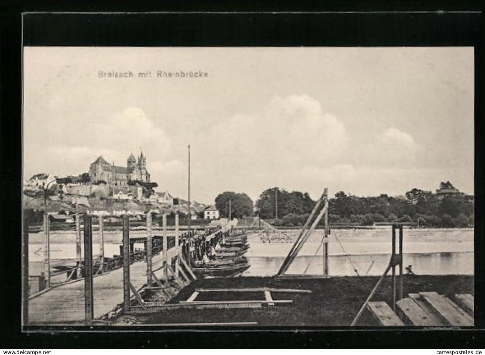 AK Breisach, Rheinbrücke Mit Blick Auf Den Ort  - Breisach