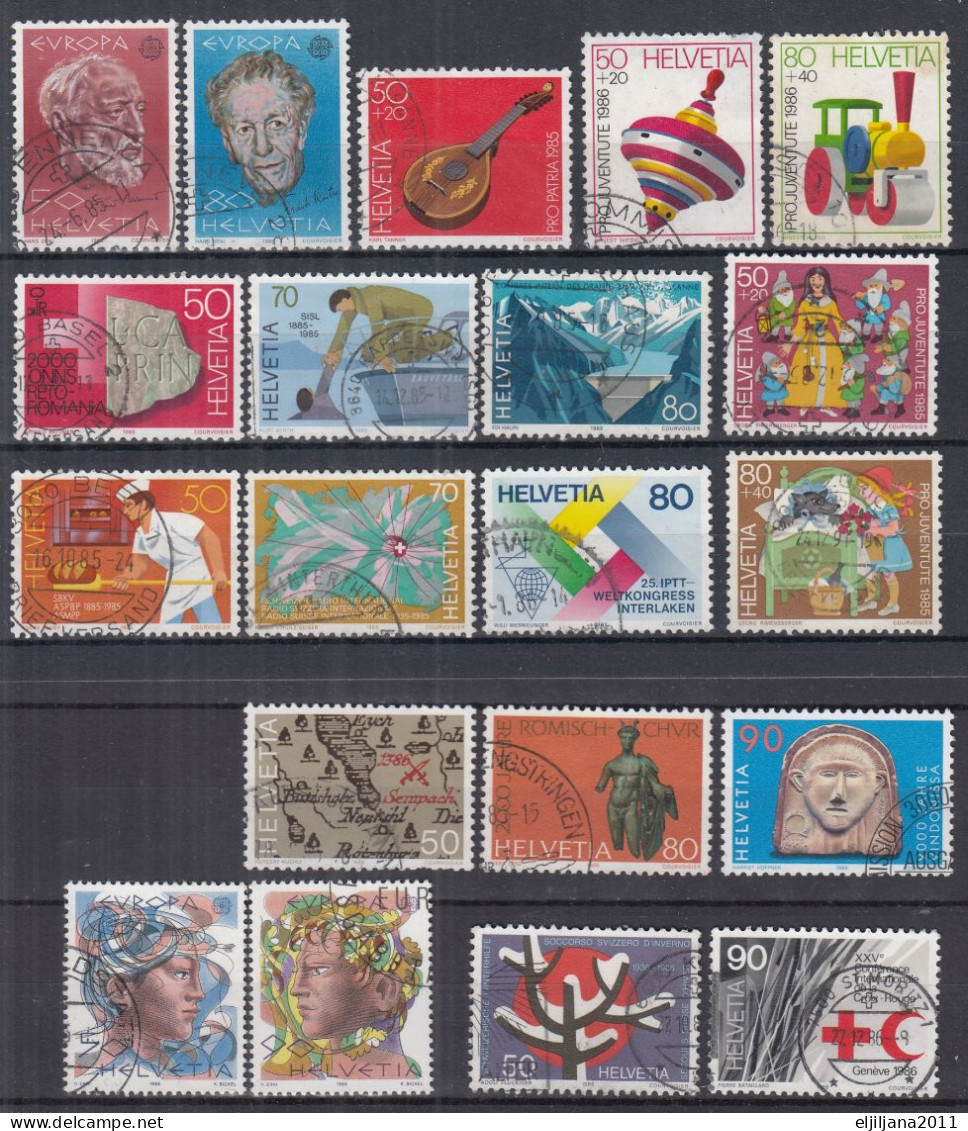 Switzerland / Helvetia / Schweiz / Suisse 1985 - 1986 ⁕ Nice Collection / Lot Of 20 Used Stamps - See All Scan - Usati