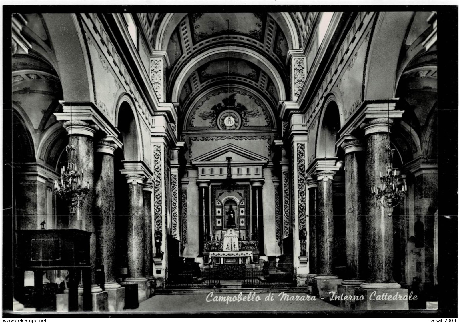 ITALIA ,cartolina Viaggiata Da "Campobello Di Mazara" (TP) ,interno Cattedrale ,qualita Ottima - Trapani