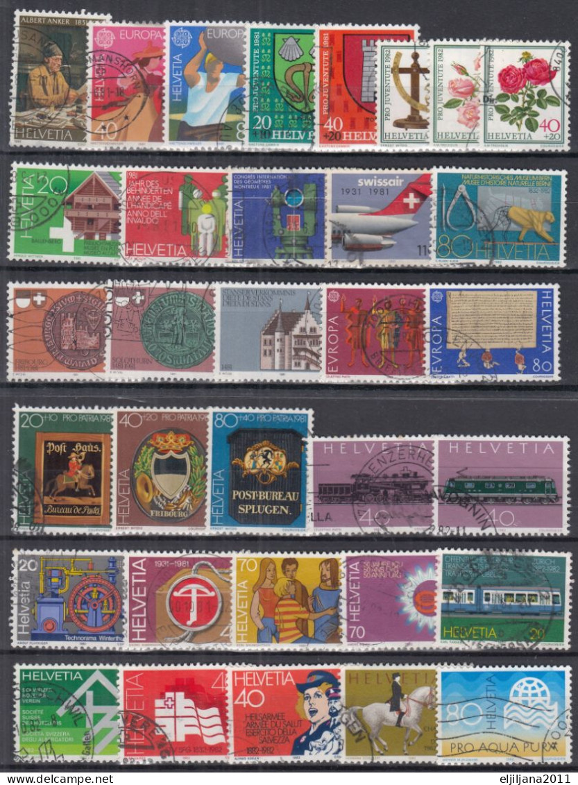 Switzerland / Helvetia / Schweiz / Suisse 1981 - 1982 ⁕ Nice Collection / Lot Of 33 Used Stamps - See All Scan - Gebraucht