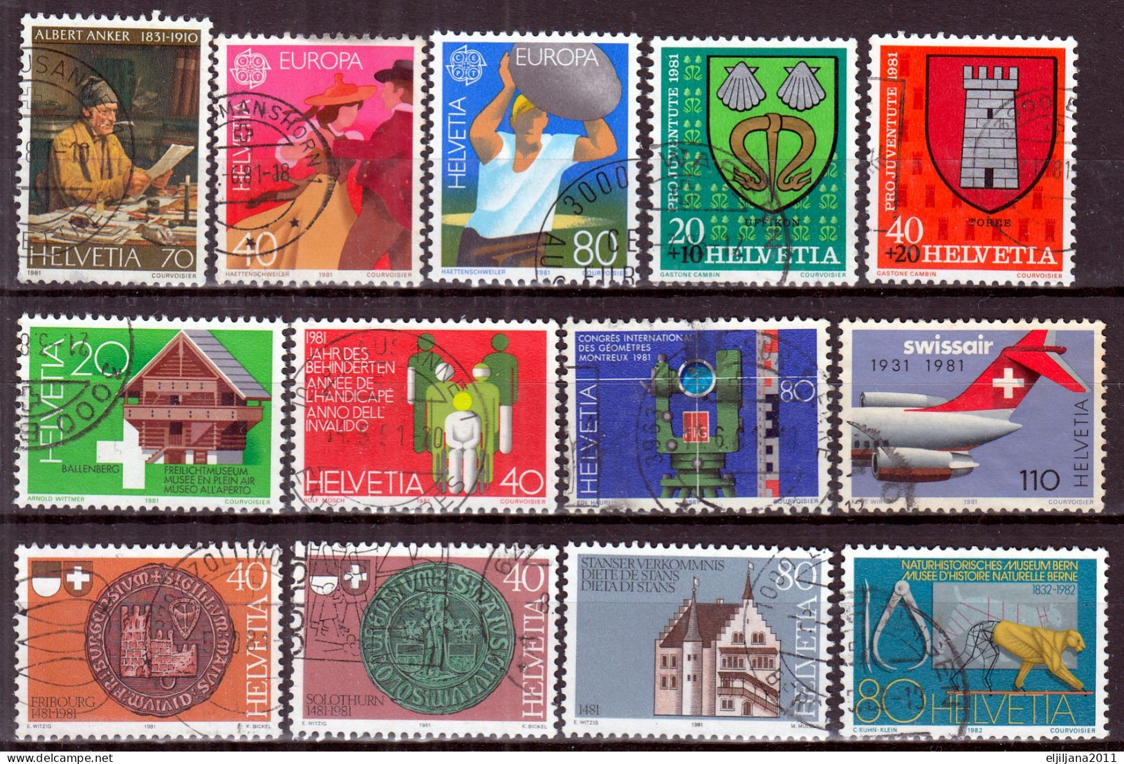 Switzerland / Helvetia / Schweiz / Suisse 1981 - 1982 ⁕ Nice Collection / Lot Of 33 Used Stamps - See All Scan - Usados