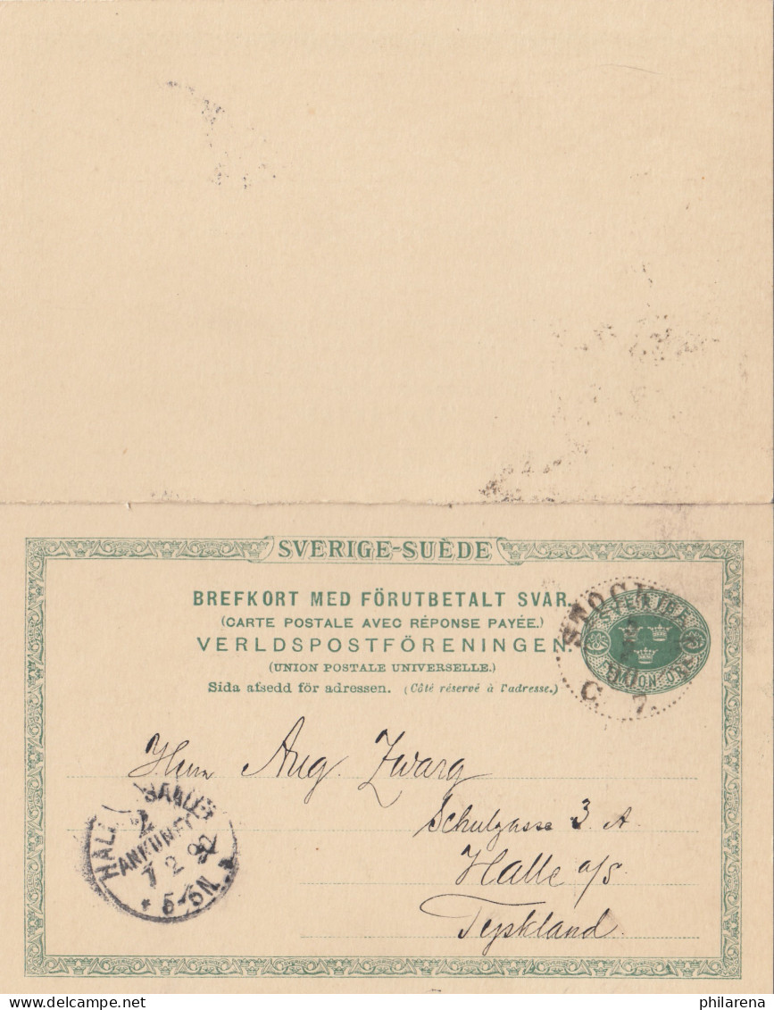 Schweden: 1892: Stockholm Auf Ganzsache P23 - Other & Unclassified