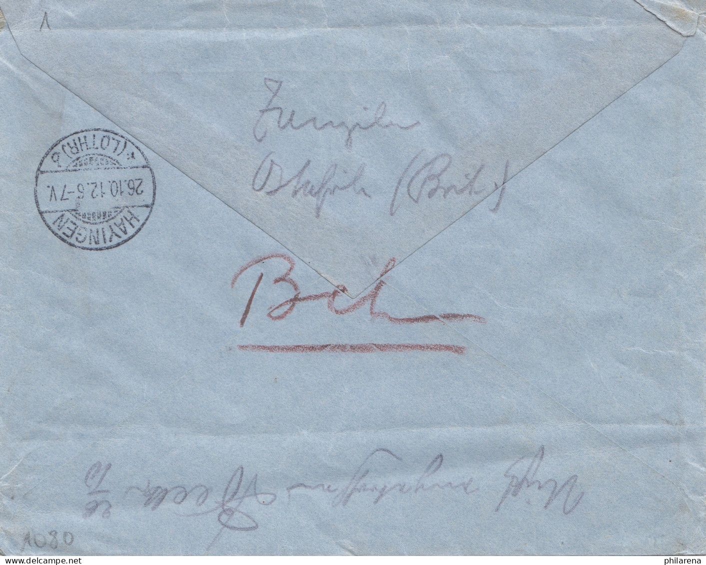 Kenya 1912: Registered Mombasa To Hayingen/Lothringen - Kenya (1963-...)