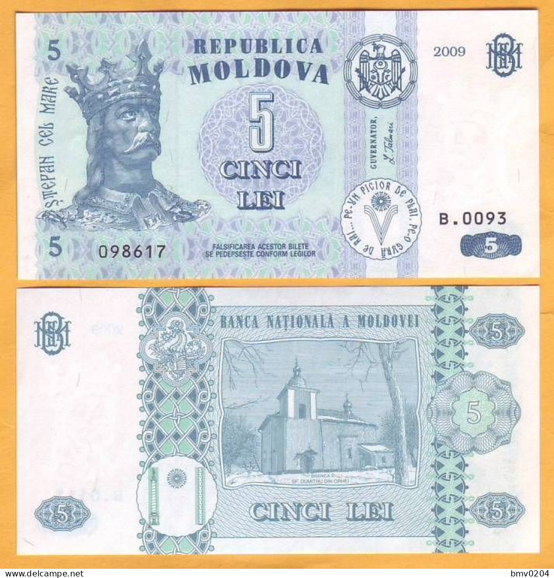 2009 Moldova ; Moldavie ; Moldau  "5 LEI  2009"  UNC - Moldavie