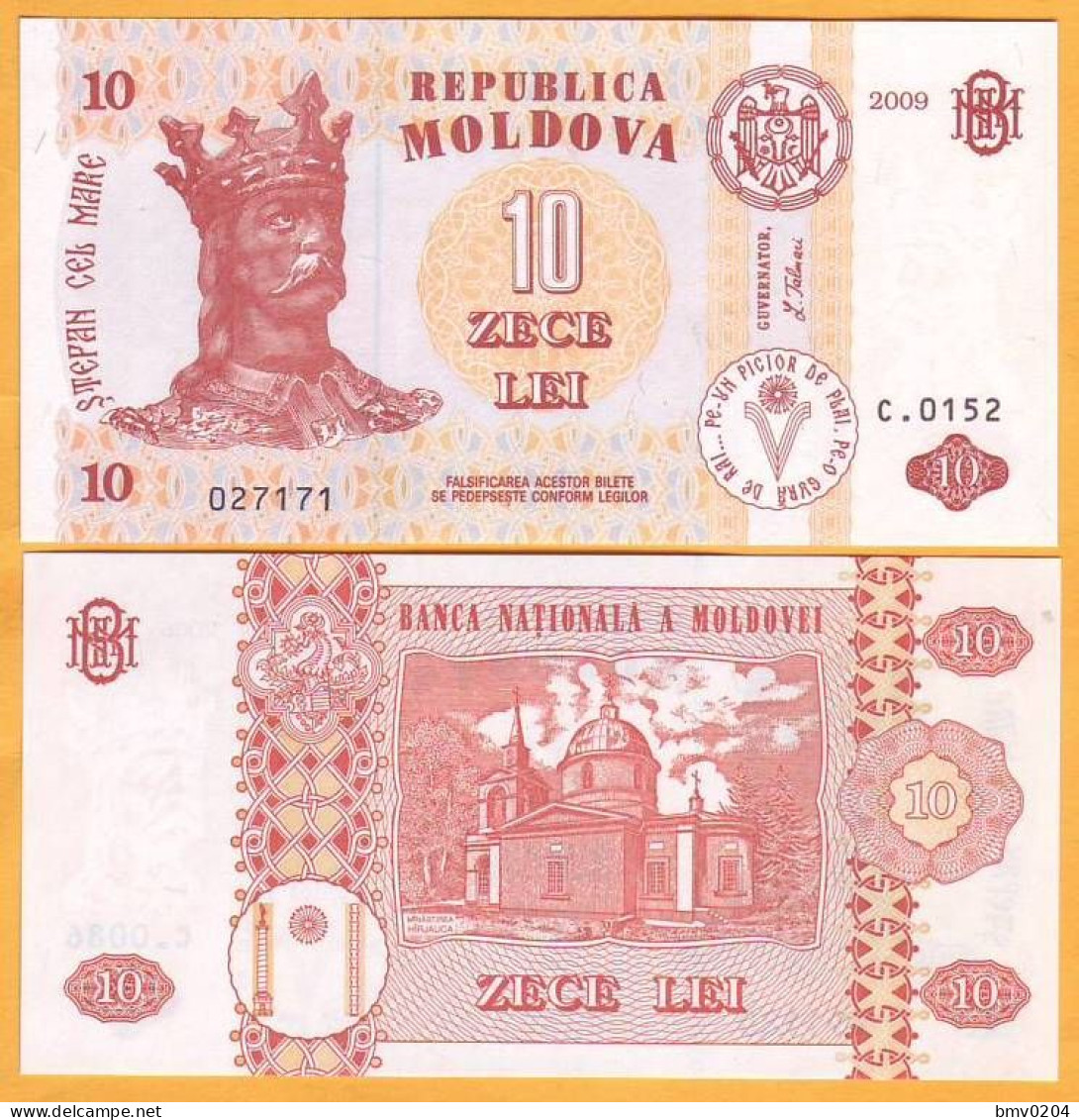 2009  Moldova ; Moldavie ; Moldau  "10 LEI  2009"  UNC - Moldavië