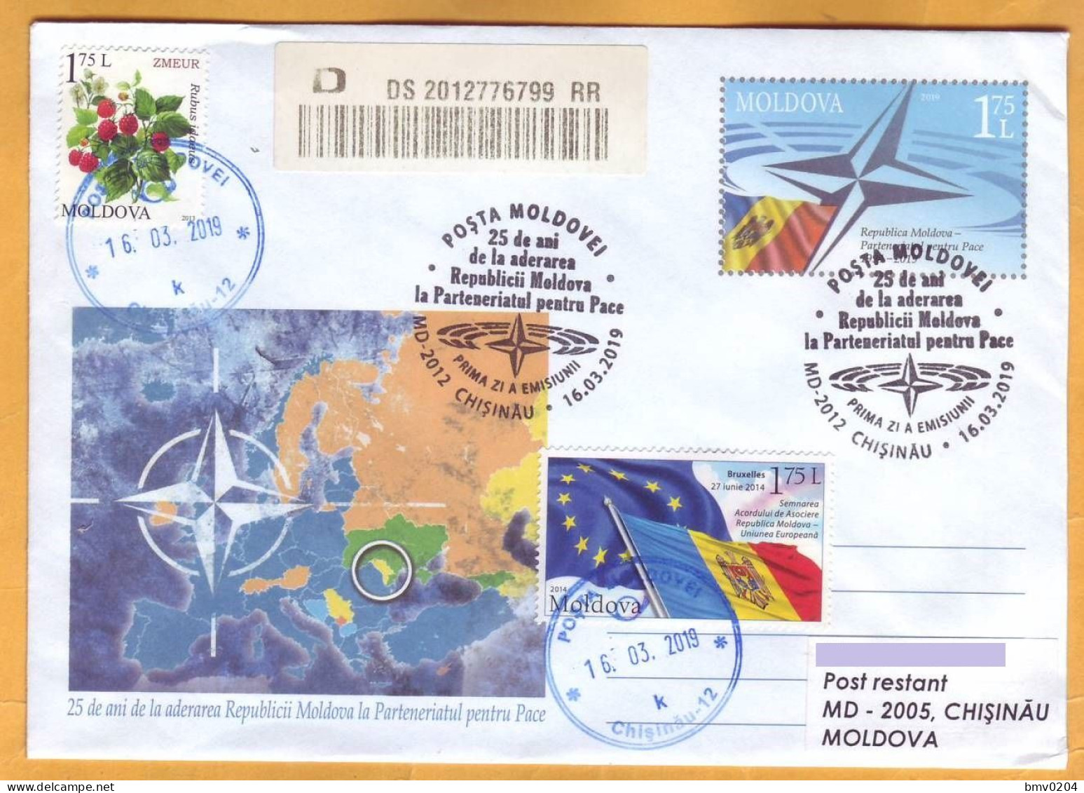 2019 Moldova Moldavie FDC 25 Years. Partnership For Peace. North Atlantic. NATO. Europe. - NAVO