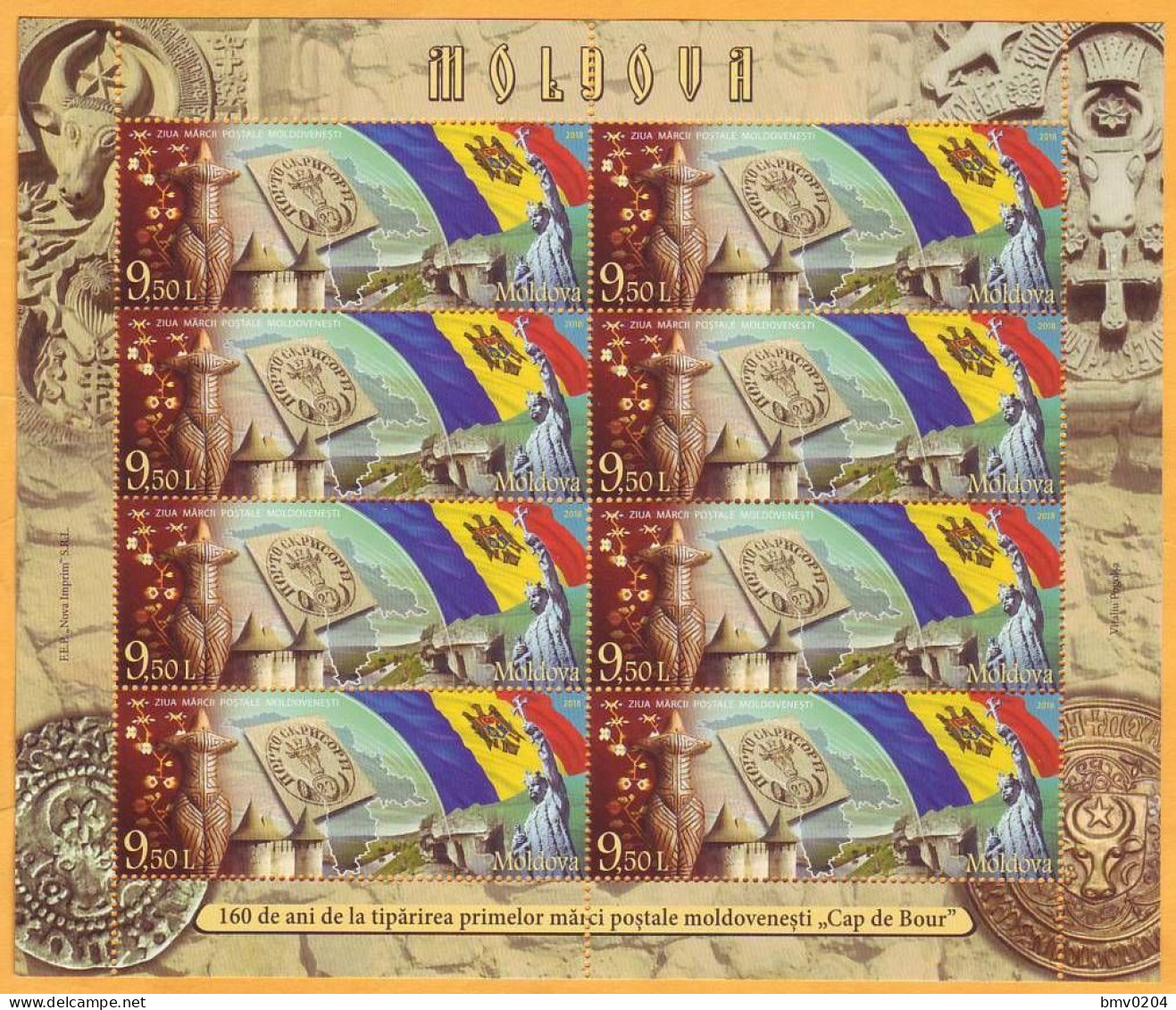 2018 Moldova Moldavie Moldau 160 Years  "Moldovan Postmark Day" Transnistria Romania  Sheetlet Mint - Día Del Sello