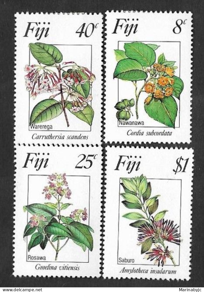 SD)1967 FIJI COMPLETE FLORA SERIES, FLOWERS, 4 MINT STAMPS - Fiji (1970-...)