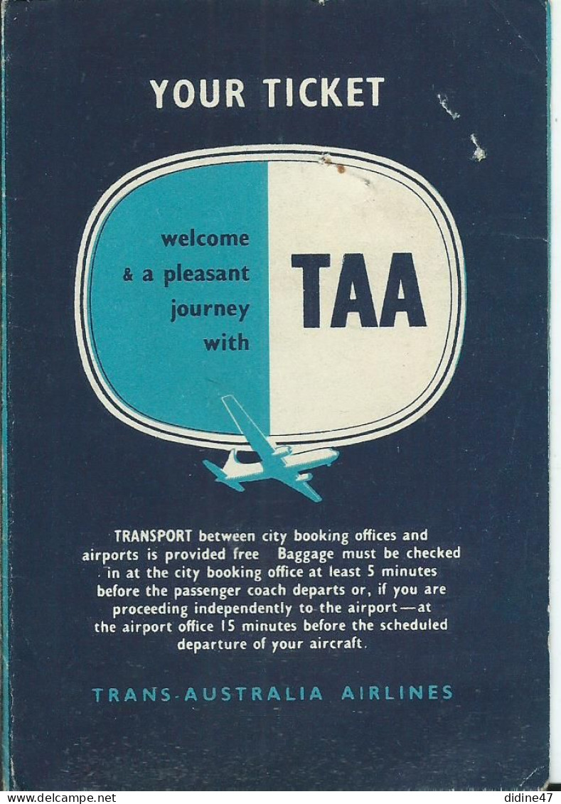 AVIATION- CARTE D EMBARQUEMENT T.A.A. - Boarding Passes