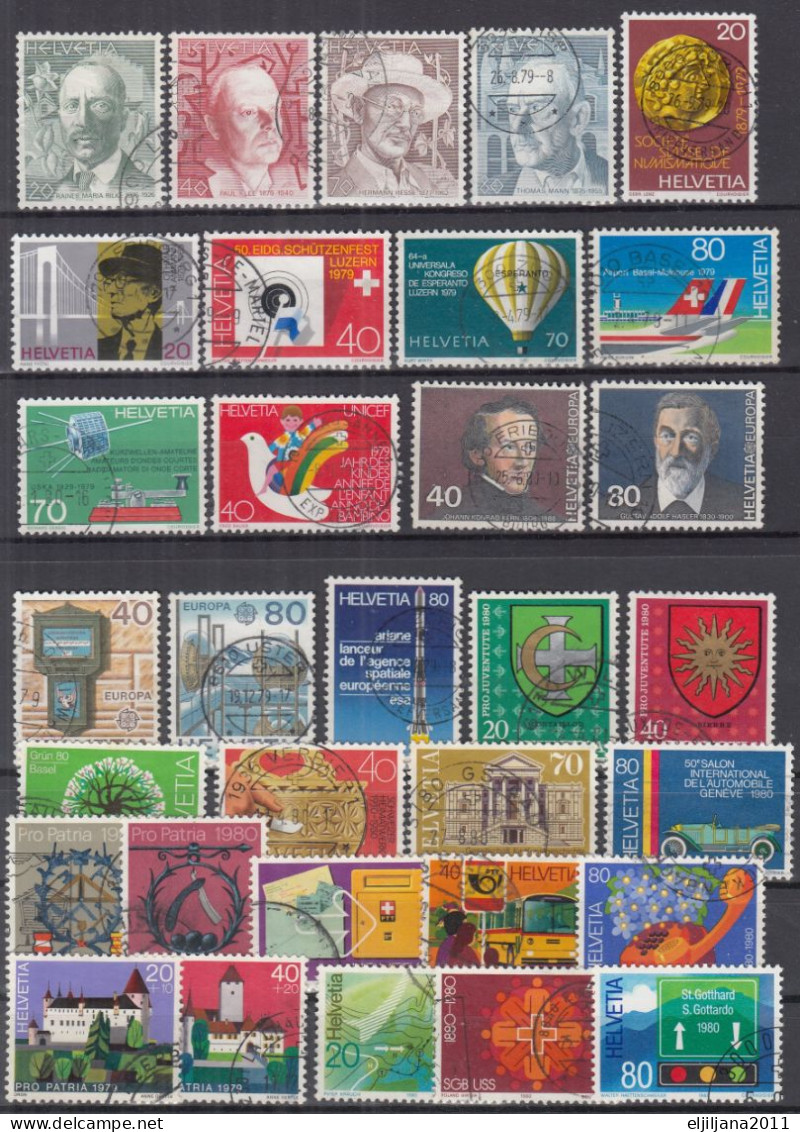 Switzerland / Helvetia / Schweiz / Suisse 1979 - 1980 ⁕ Nice Collection / Lot Of 32 Used Stamps - See All Scan - Oblitérés