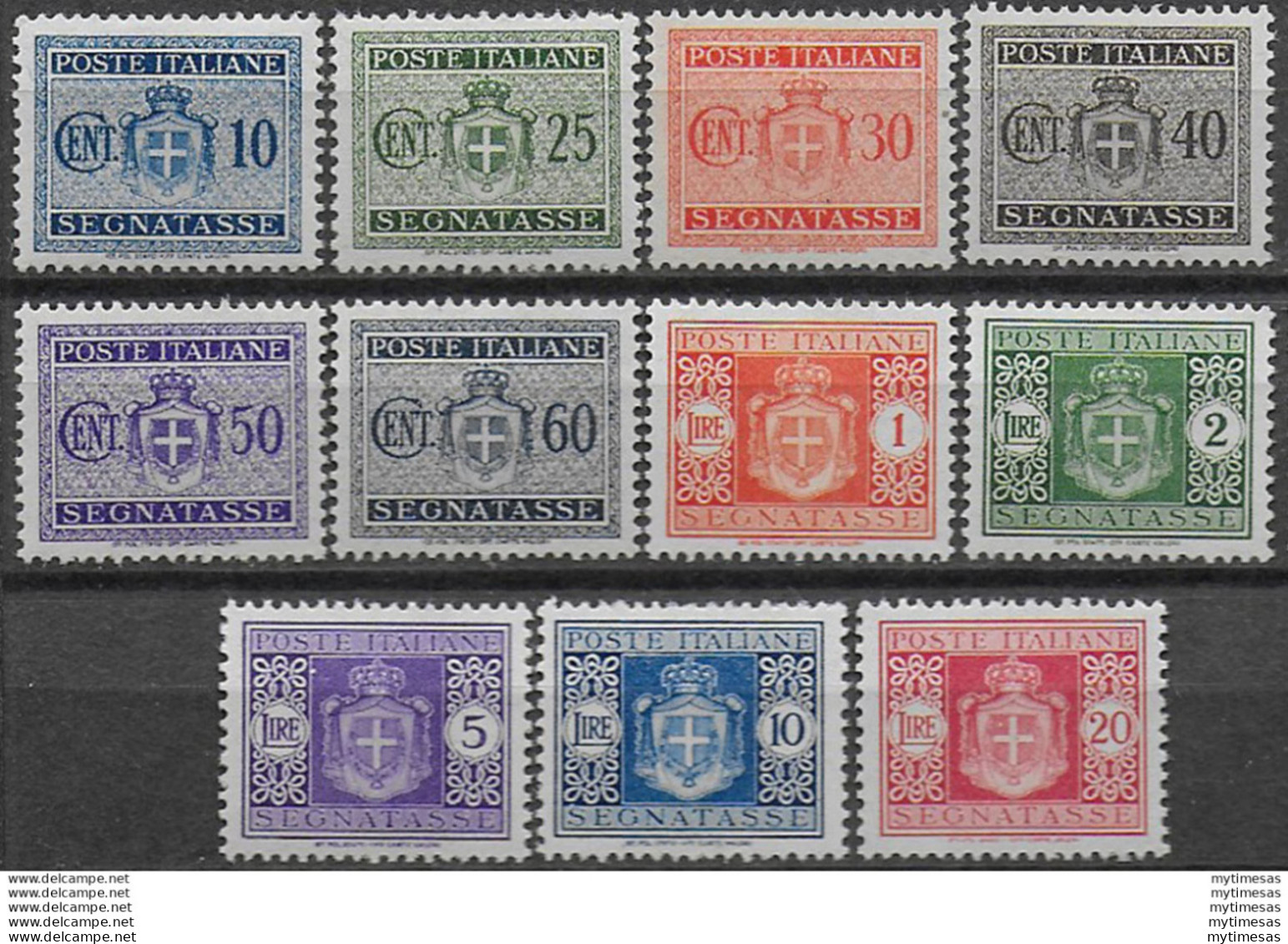 1945 Italia Luogotenenza Segnatasse Ruota Bc MNH Sassone N. 86/96 - Otros & Sin Clasificación