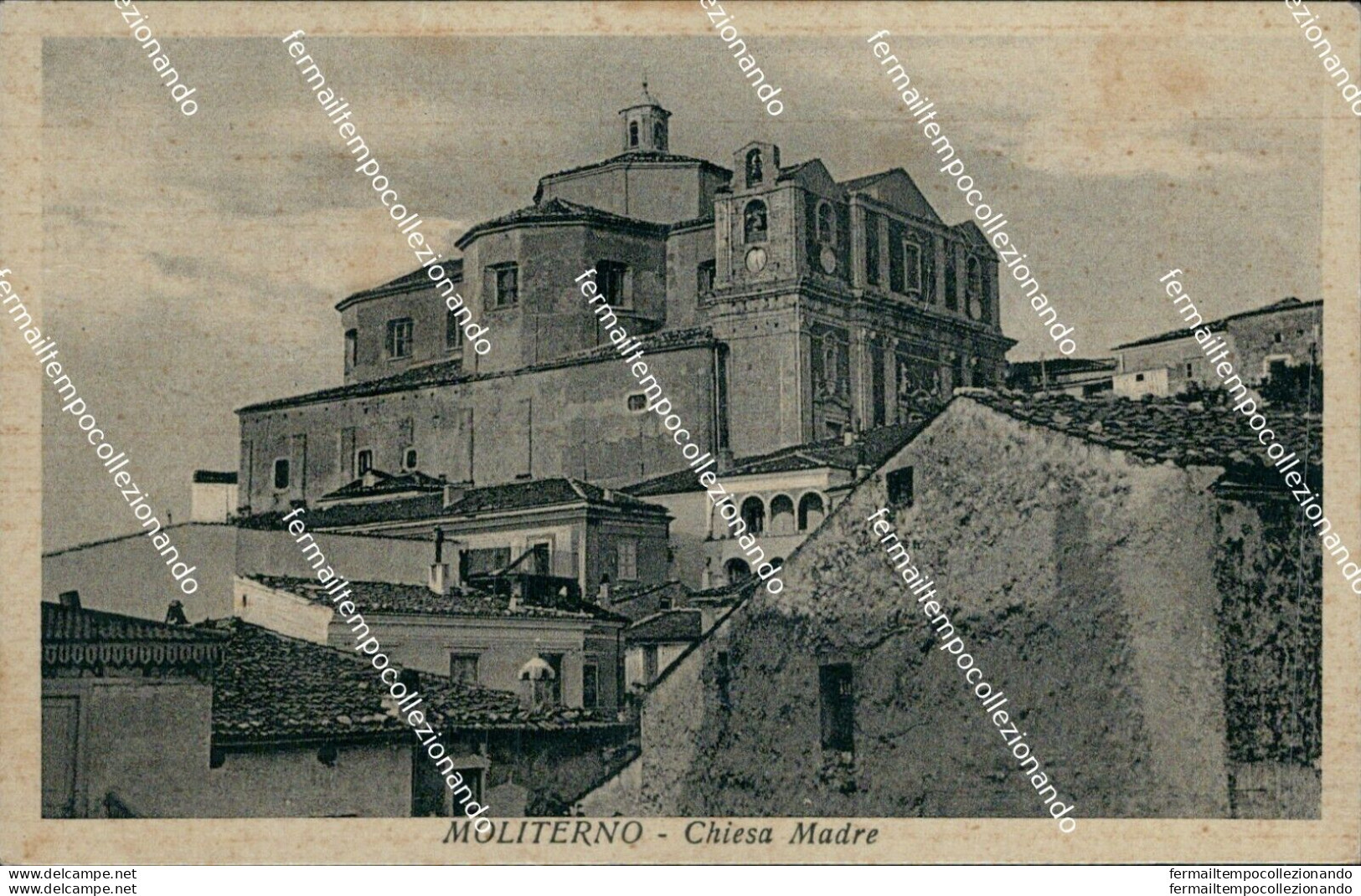 Bg120 Cartolina Moliterno Chiesa Madre 1937 Provincia Di Potenza - Potenza