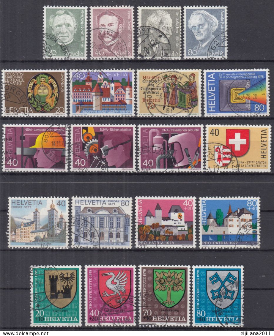 Switzerland / Helvetia / Schweiz / Suisse 1978 ⁕ Nice Collection / Lot Of 20 Used Stamps - See All Scan - Gebruikt