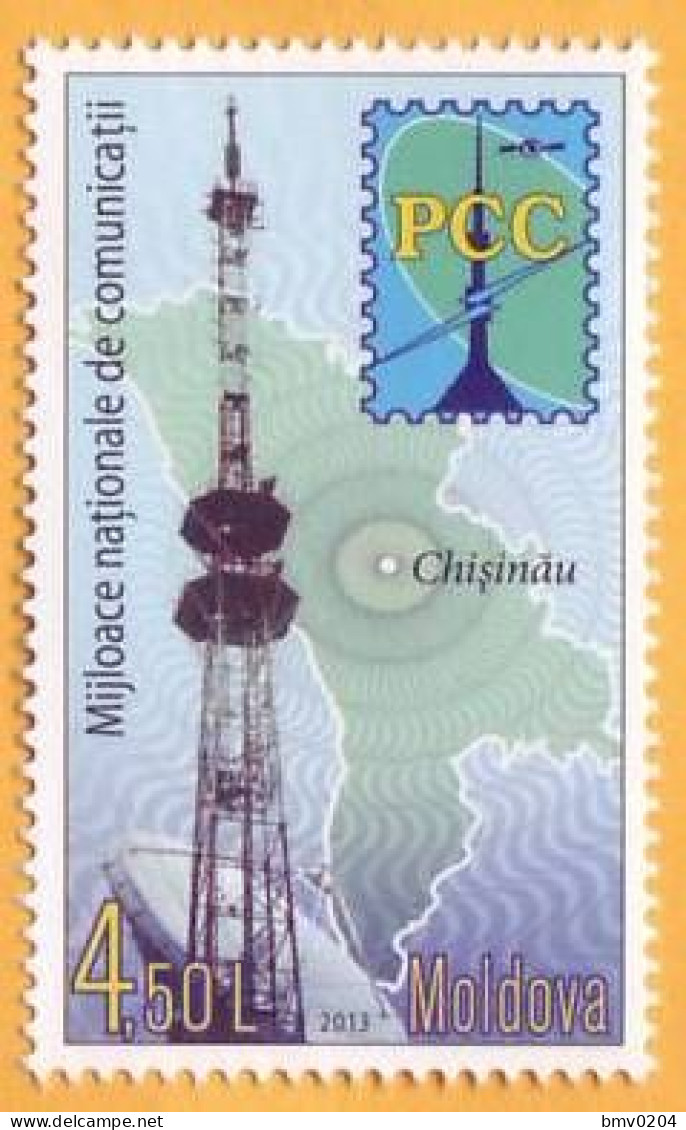 2013 Moldova Moldavie Moldau  Communication, Television, Television Tower, Satellite СRC PCC 1v Mint - Telecom