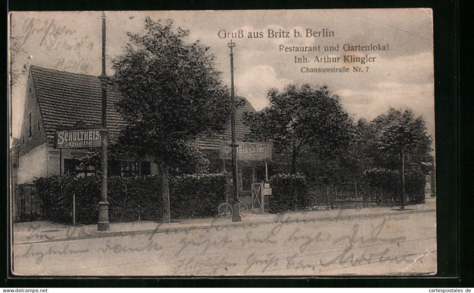 AK Berlin-Britz, Restaurant Und Gartenlokal, Chausseestrasse 7  - Neukoelln