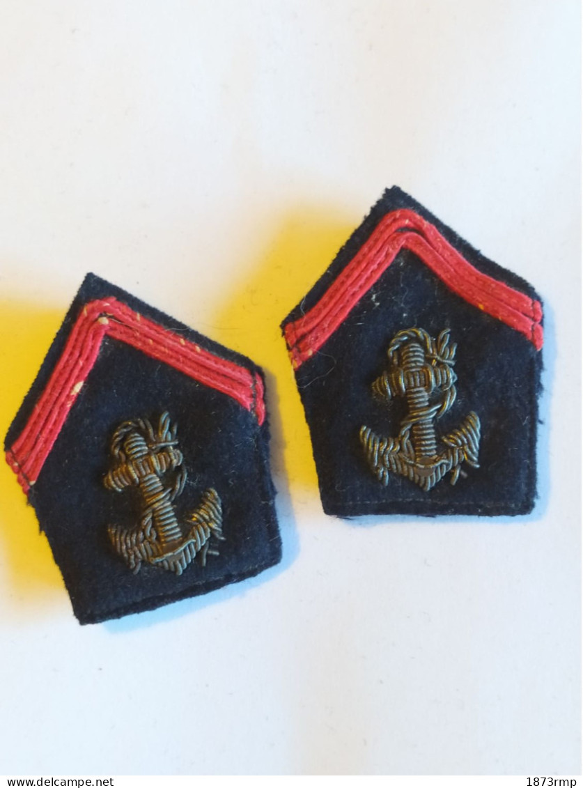 ECUSSON /PATTE DE COL, TROUPES COLONIALES, TROUPES DE MARINE (2) - Patches