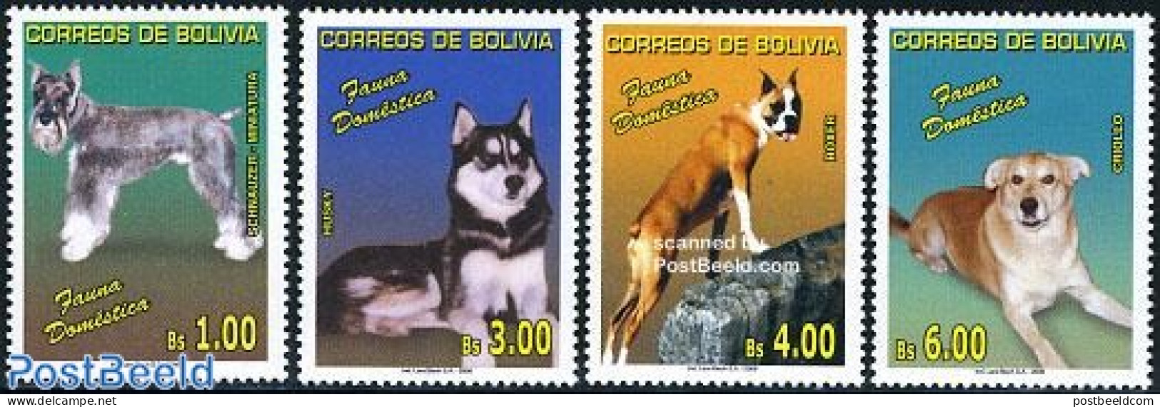Bolivia 2006 Dogs 4v, Mint NH, Nature - Dogs - Bolivia