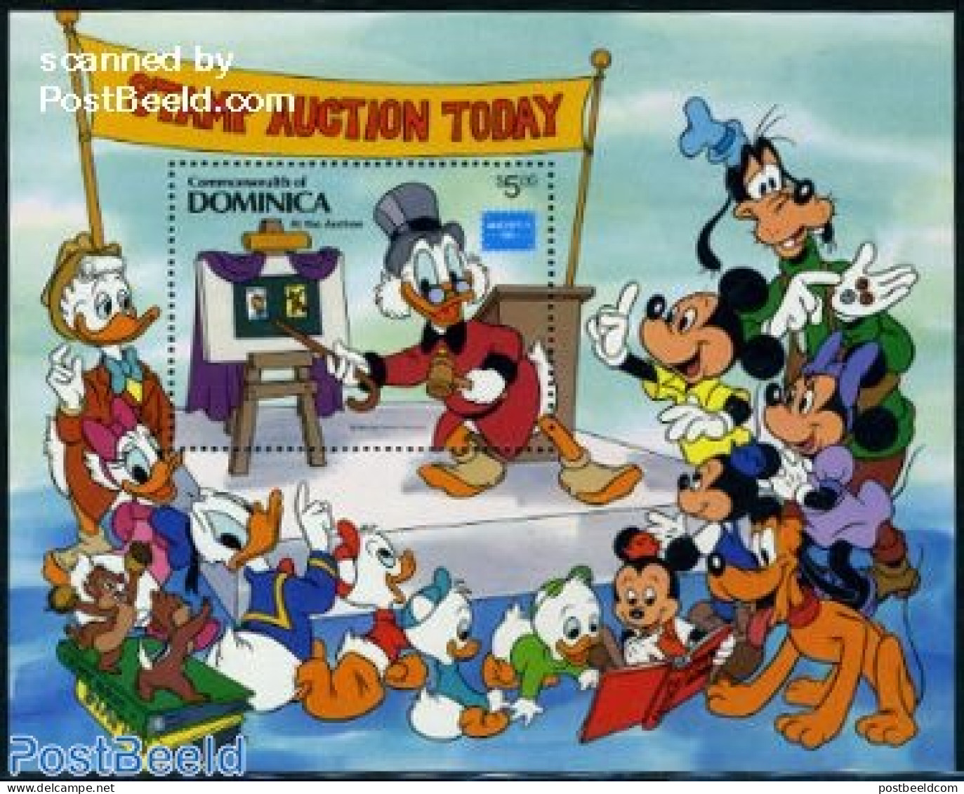 Dominica 1986 Ameripex, Disney S/s, Mint NH, Philately - Art - Disney - Disney