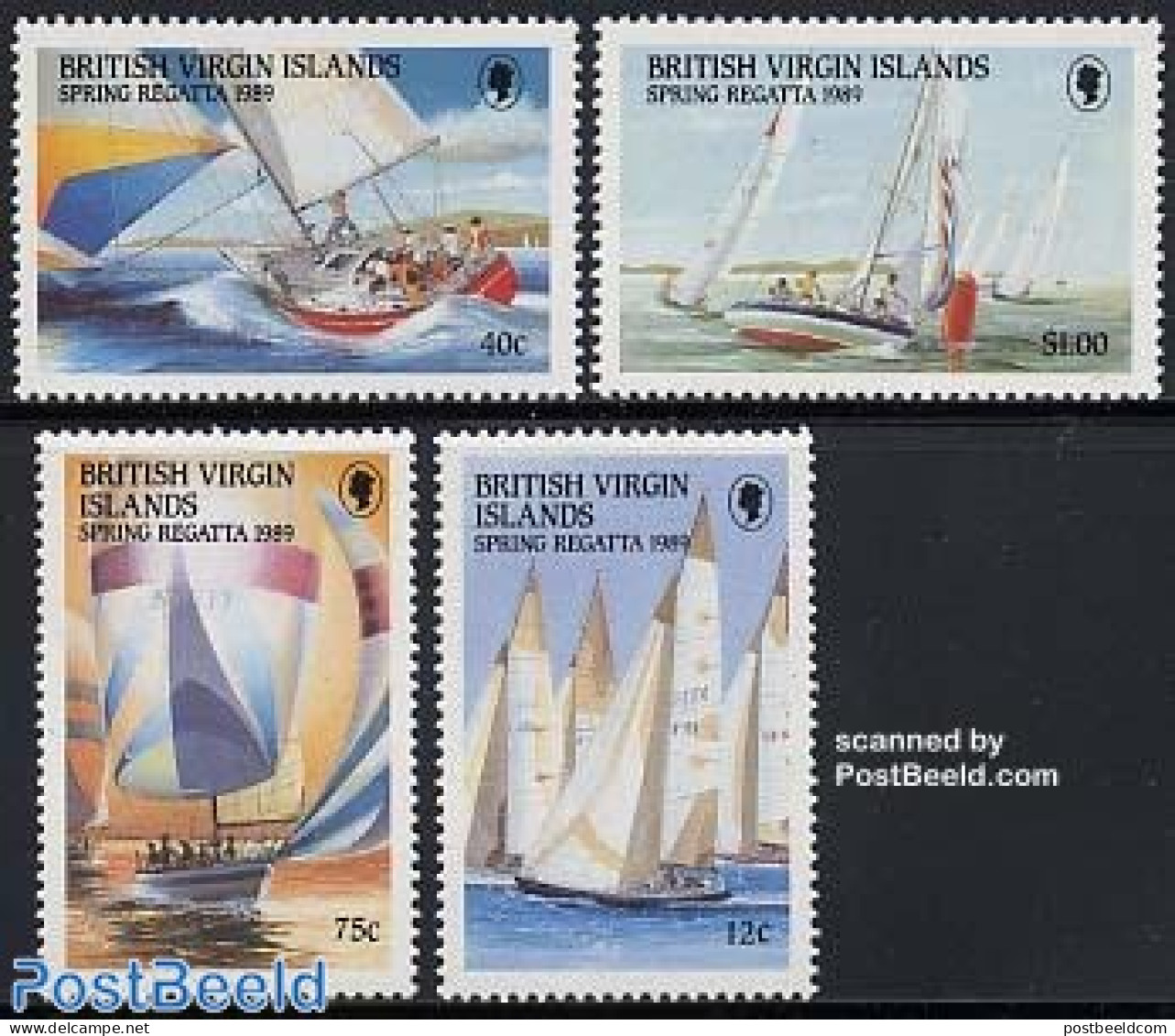 Virgin Islands 1989 Regatta 4v, Mint NH, Sport - Transport - Sailing - Ships And Boats - Voile