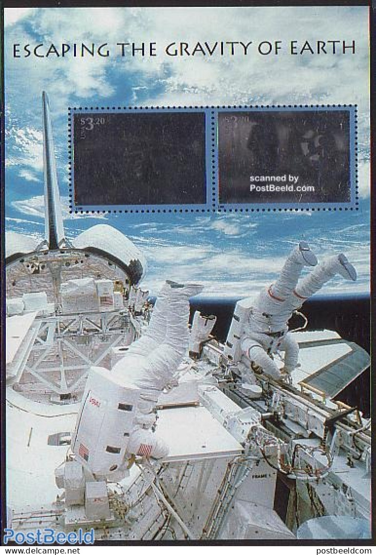 United States Of America 2000 Escaping Gravity S/s, Mint NH, Transport - Various - Space Exploration - Holograms - Nuovi