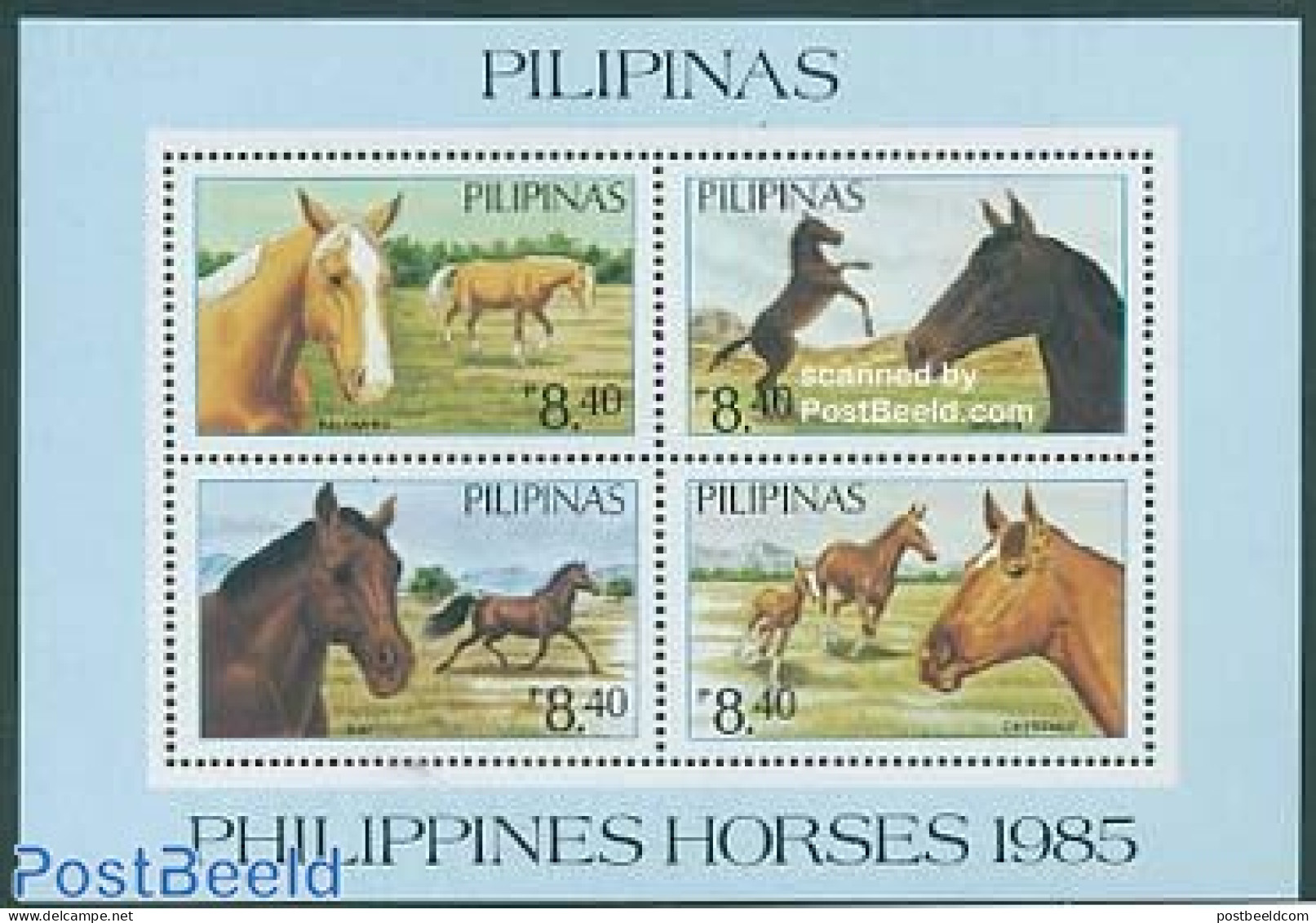 Philippines 1985 Horses S/s, Mint NH, Nature - Horses - Filippijnen