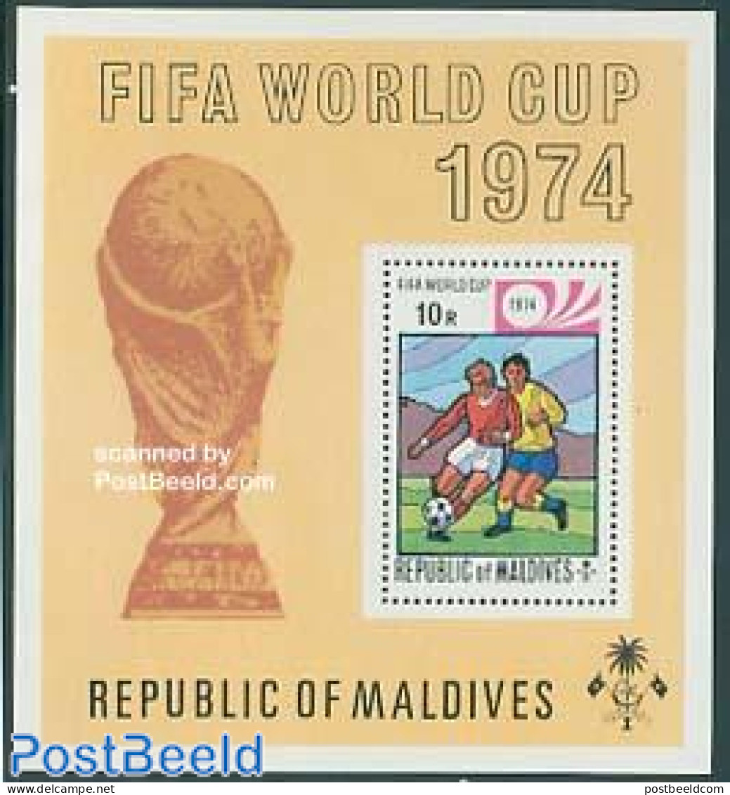 Maldives 1974 World Cup Football Germany S/s, Mint NH, Sport - Football - Maldives (1965-...)