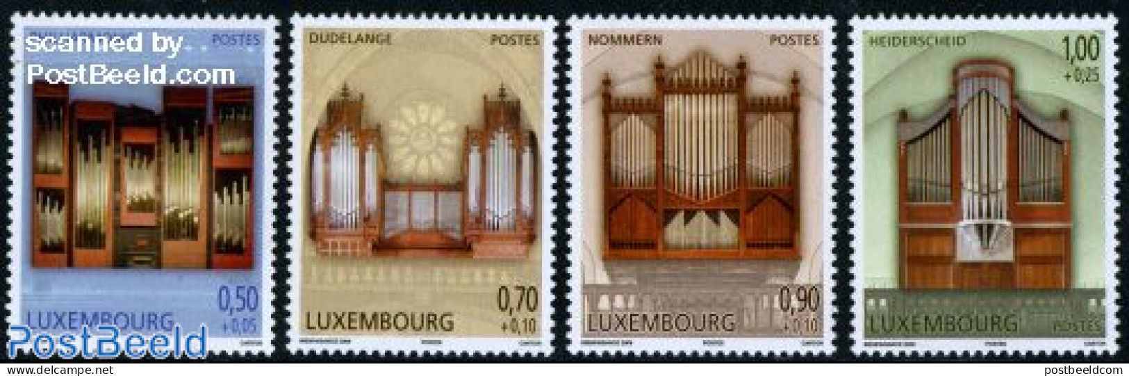 Luxemburg 2009 Organs 4v, Mint NH, Performance Art - Music - Musical Instruments - Nuovi