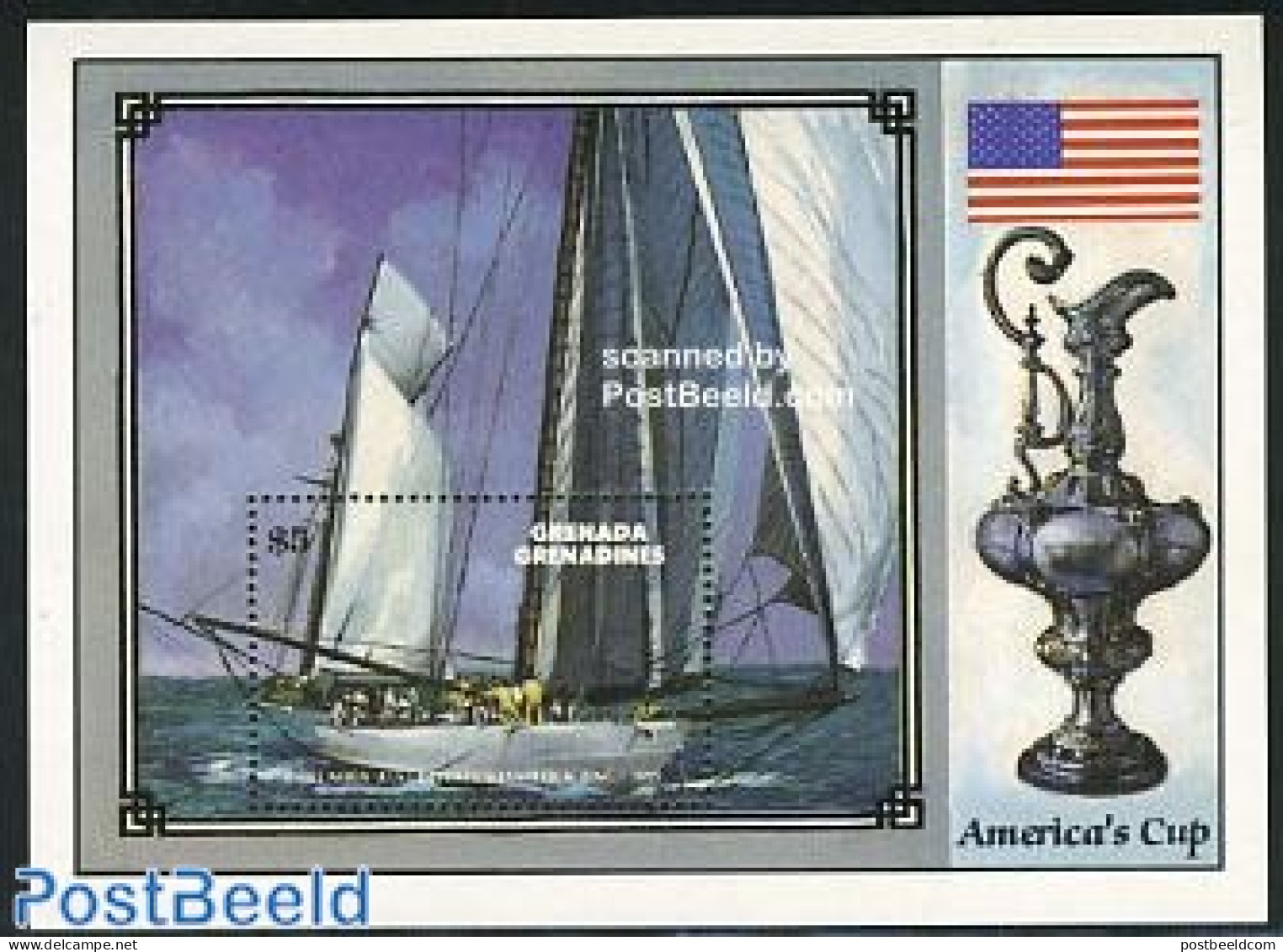 Grenada Grenadines 1987 Americas Cup S/s, Mint NH, Sport - Transport - Sailing - Sport (other And Mixed) - Ships And B.. - Voile