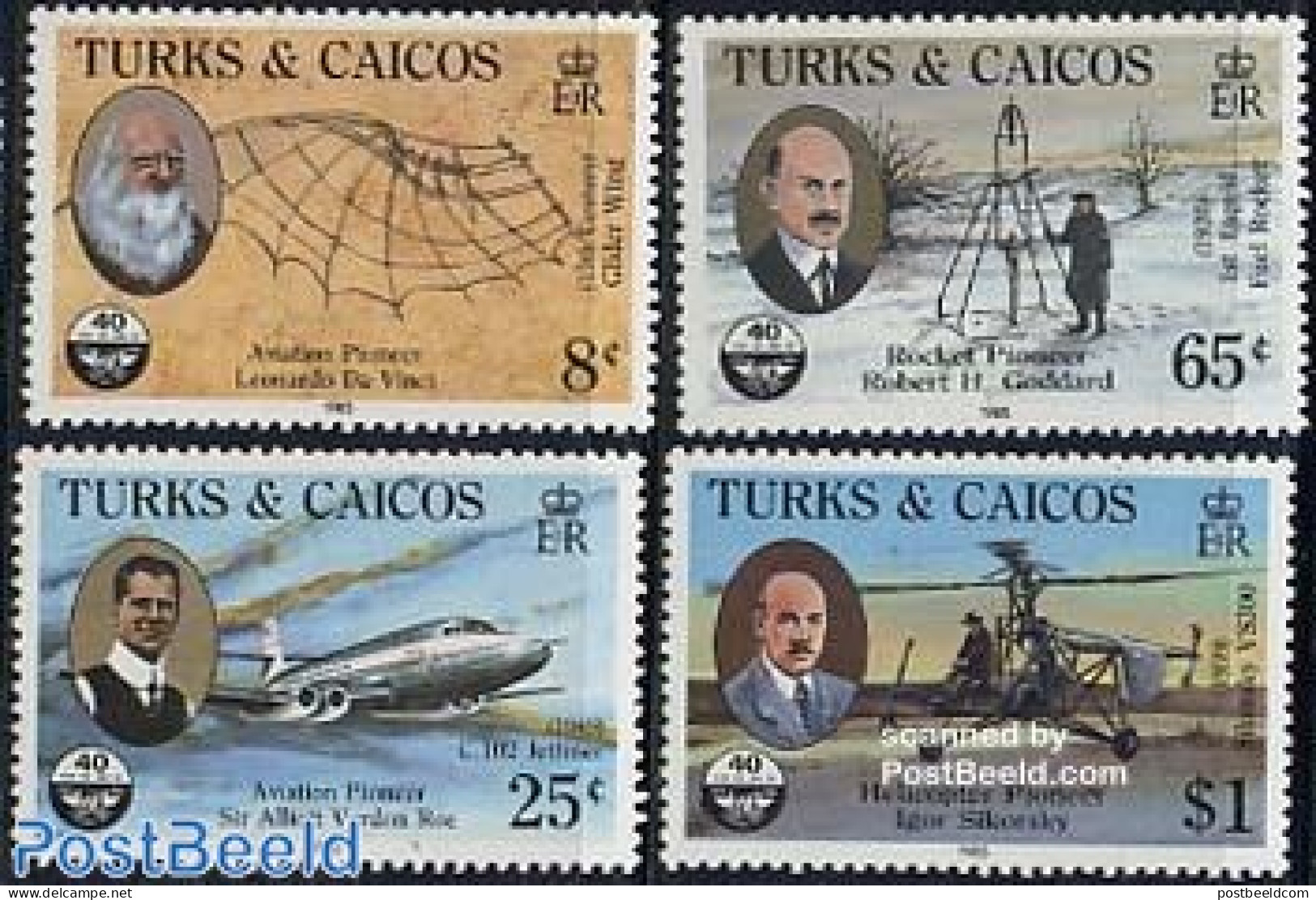 Turks And Caicos Islands 1985 I.C.A.O. 4v, Mint NH, Transport - Helicopters - Aircraft & Aviation - Hélicoptères