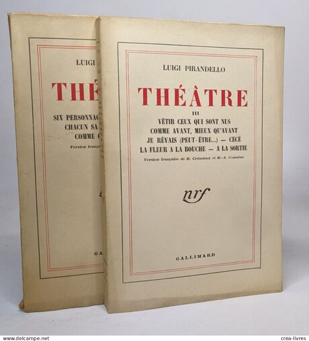 Théâtre - Tomes 1 Et 3 - Autori Francesi