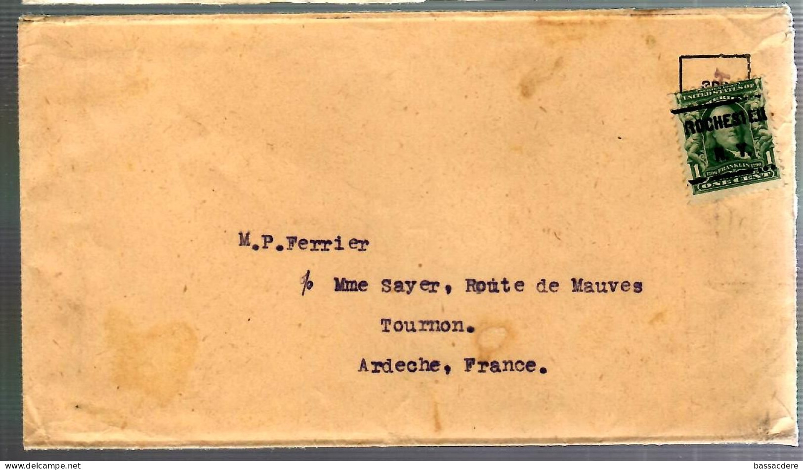 79437 - Préoblitéré  Sur  Enveloppe  Pour La France - Storia Postale