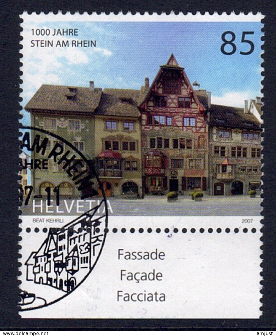 Suisse // Switzerland // 2000-2009 // 2007 //  1000 Ans De Stein Am Rhein Oblitérée 1er Jour, Façade No. 1218 - Usados