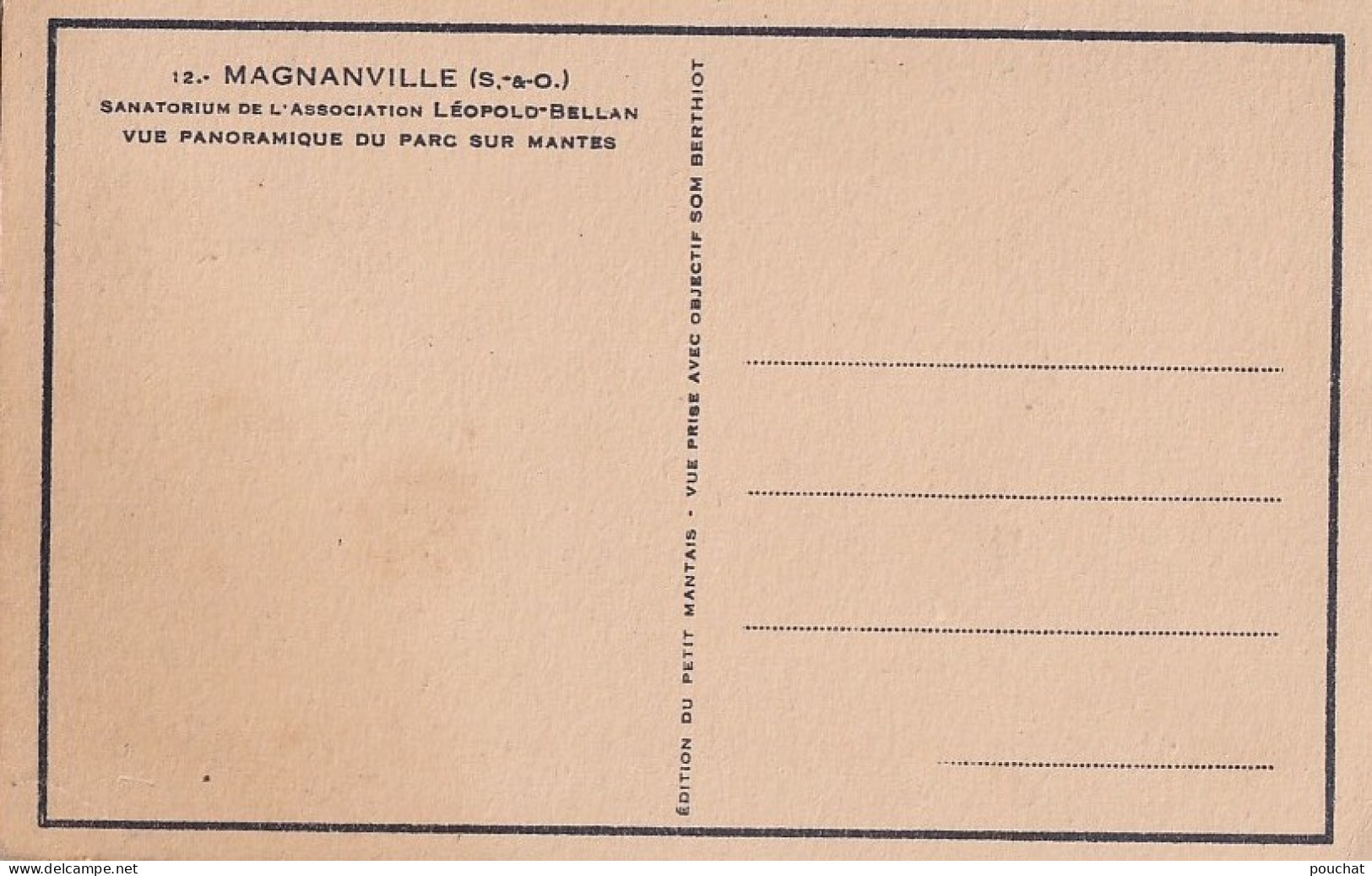 S5-78) MAGNANVILLE - SANATORIUM DE L'ASSOCIATION LEOPOLD BELLAN - VUE PANORAMIQUE DU PARC SUR MANTES  - ( 2 SCANS ) - Magnanville