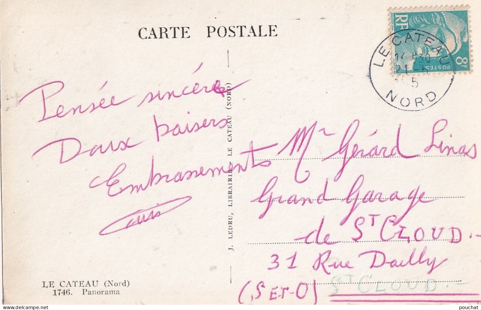 S6-59) LE CATEAU (NORD) PANORAMA - ( 1955  - 2 SCANS ) - Le Cateau