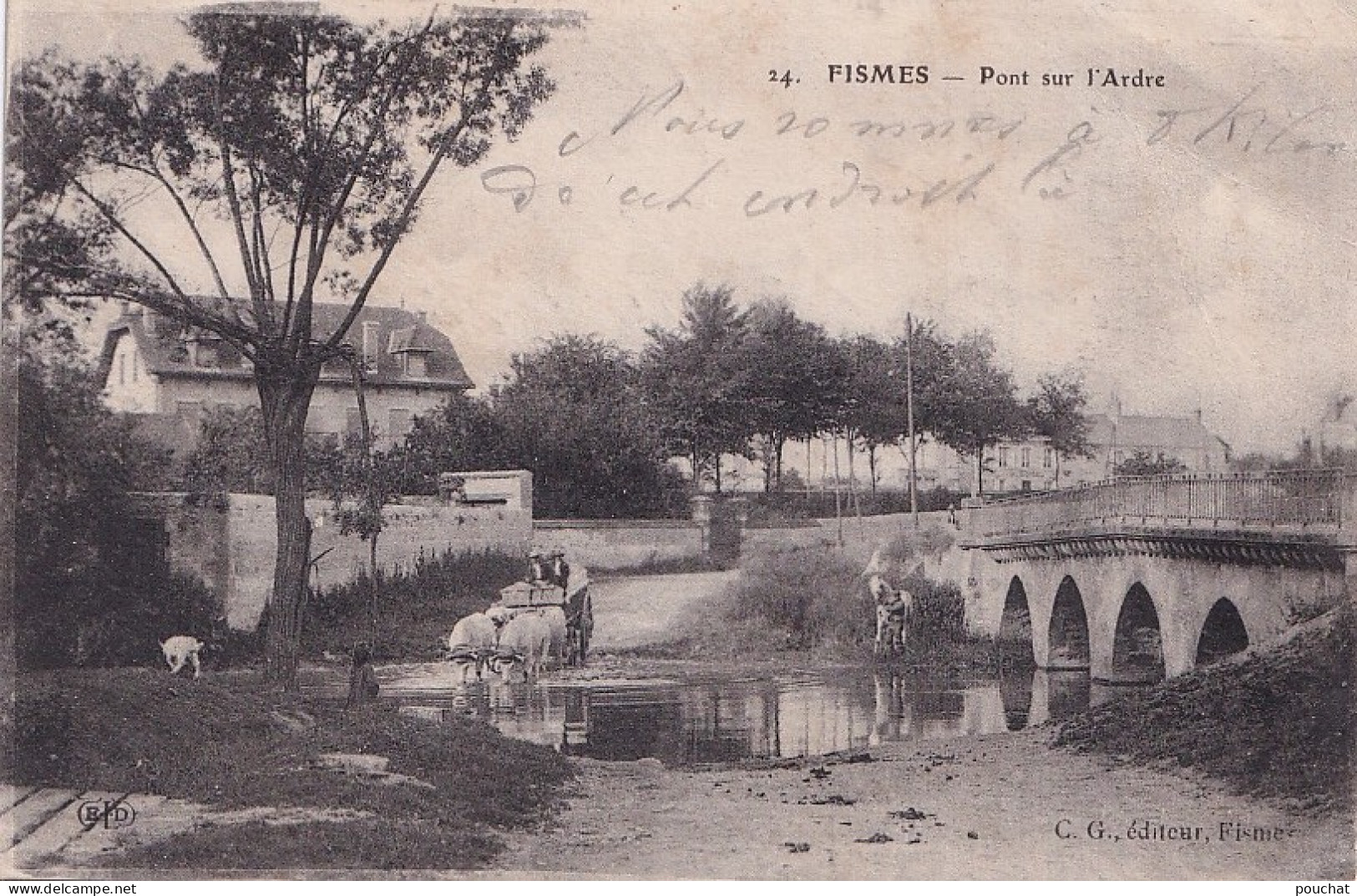 S8-51) FISMES - PONT SUR L ' ARDRE - ATTELAGE DE BOEUFS - ( 2 SCANS ) - Fismes