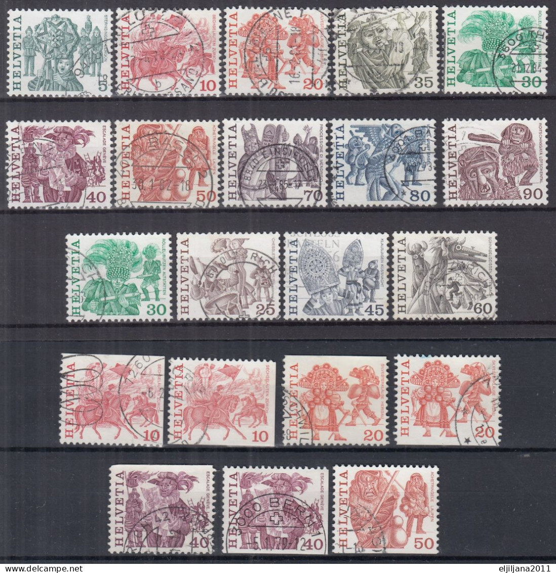 Switzerland / Helvetia / Schweiz / Suisse 1977- 1984 ⁕ Volksbräuche / Folk Customs ⁕ 21v Used - See Scan - Gebraucht