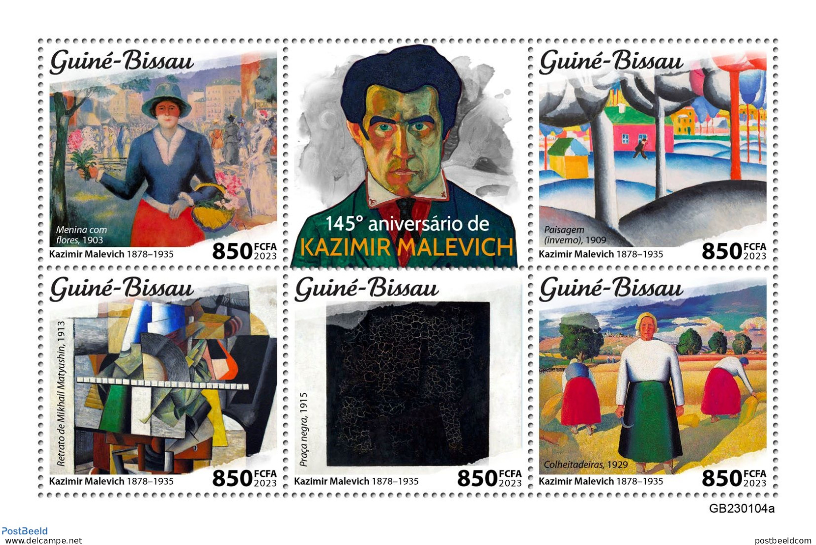 Guinea Bissau 2023 Kazimir Malevich, Mint NH, Art - Paintings - Guinée-Bissau