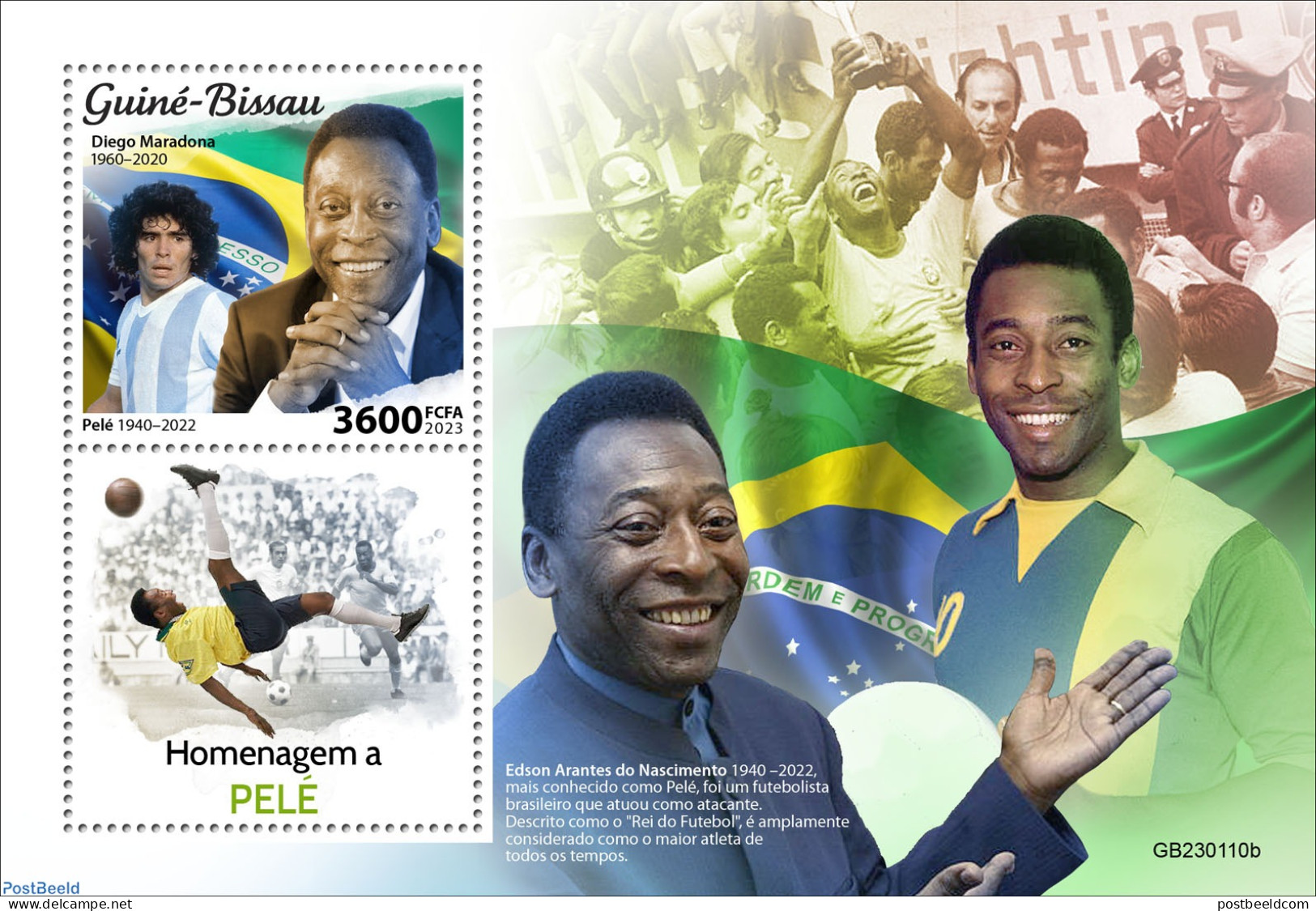 Guinea Bissau 2023 Tribute To Pele, Mint NH, Sport - Football - Guinée-Bissau