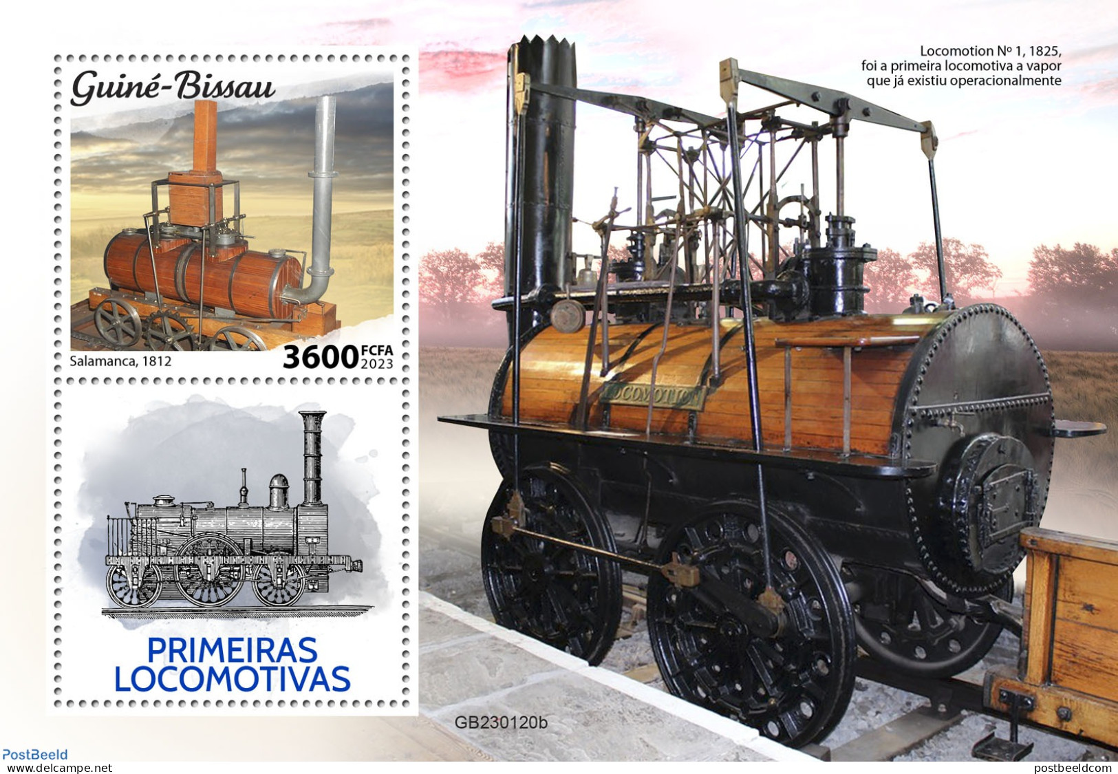 Guinea Bissau 2023 Steam Trains, Mint NH, Transport - Railways - Trains