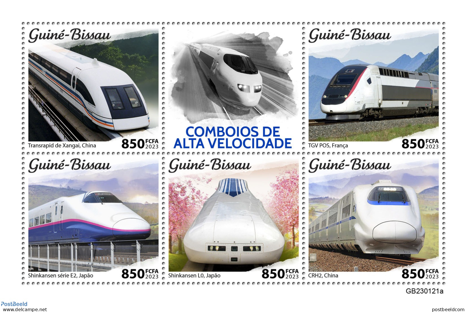 Guinea Bissau 2023 High Speed Trains, Mint NH, Transport - Railways - Trains