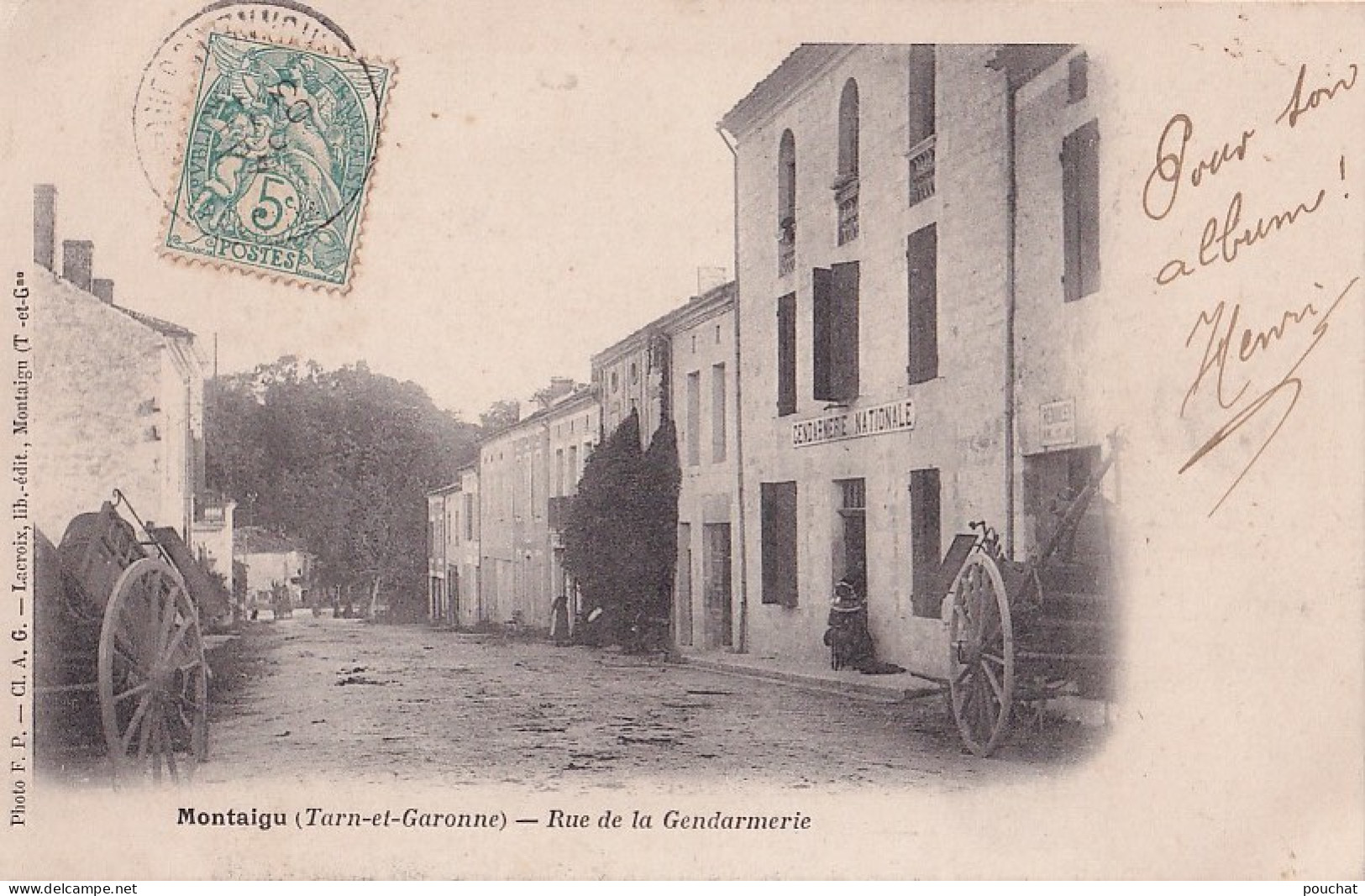 F5-82) MONTAIGU (TARN ET GARONNE) RUE DE LA GENDARMERIE - 1903   - Montaigu De Quercy