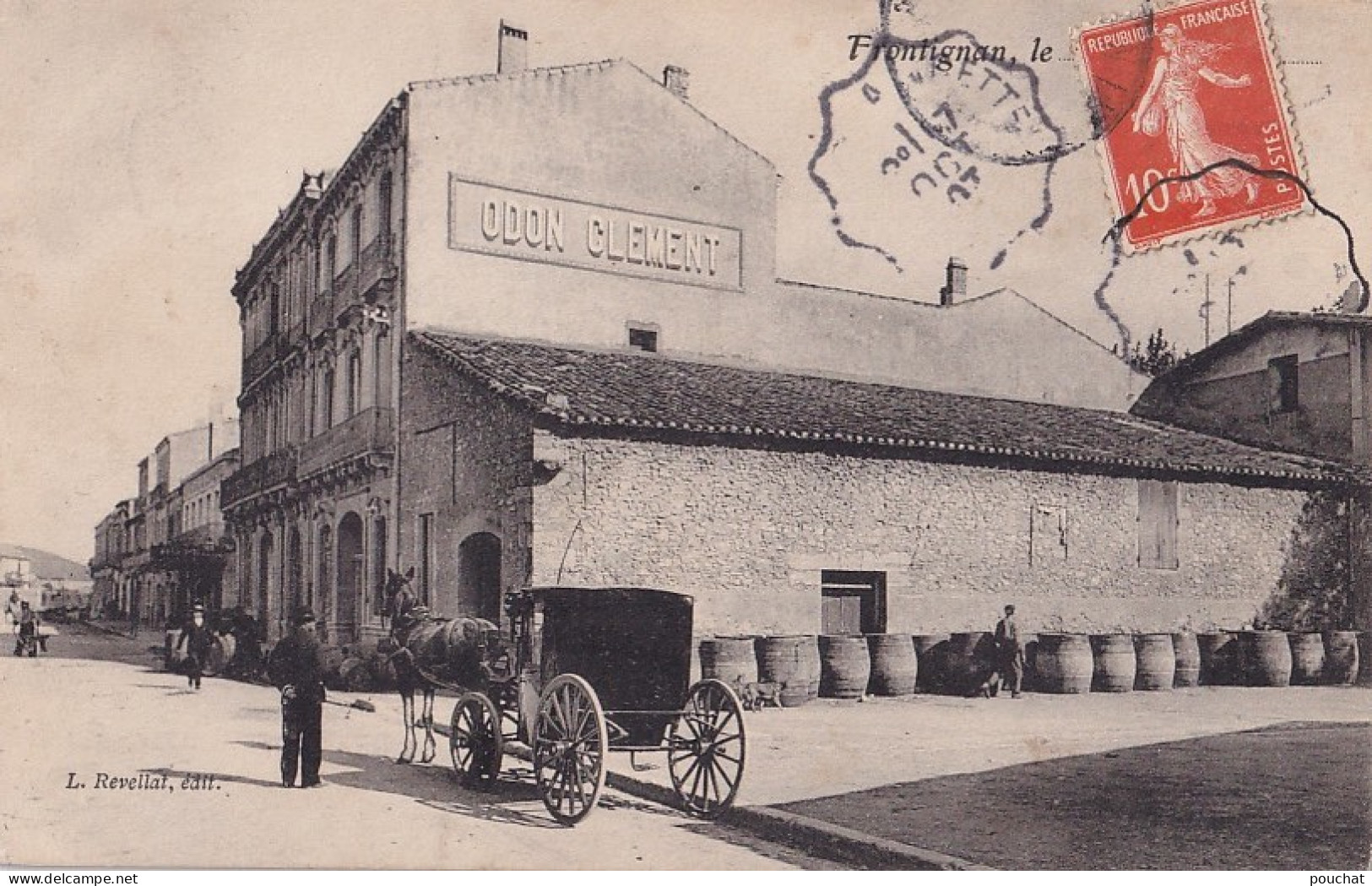 F10-34) FRONTIGNAN - ENTREPOT DES VINS ODON CLEMENT + TAMPON AU DOS - 2 SCANS - Frontignan